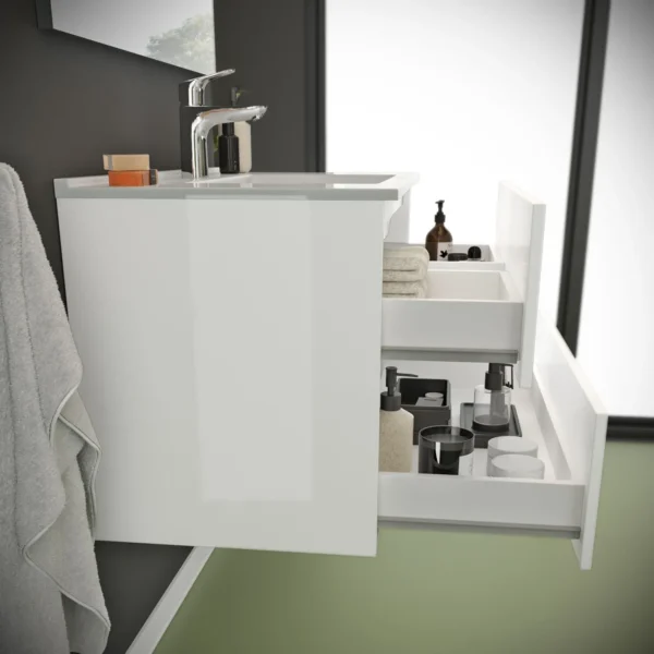 Composizione bagno Easy bianco lucido 80 cm