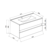 Composizione bagno Easy bianco lucido 80 cm