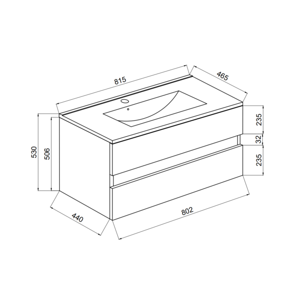 Composizione bagno Easy bianco lucido 80 cm