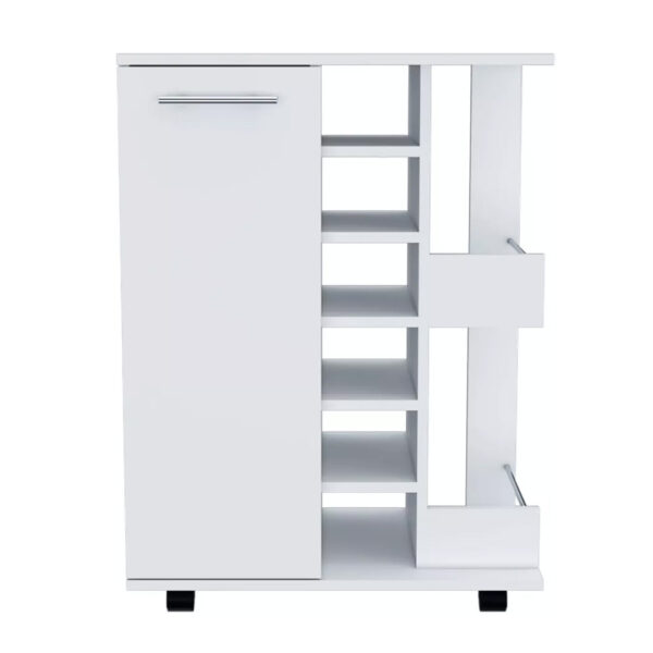 CARRELLO CUCINA PORTABOTTIGLIE BIANCO