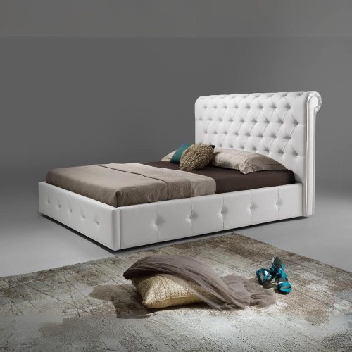 Letto una piazza e mezza Peninsula bianco con contenitore